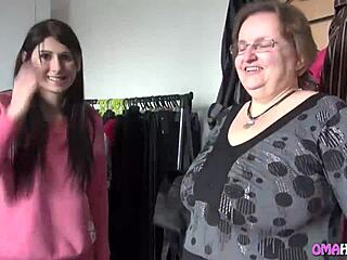 Hey, let's get this hot granny into bed with us!