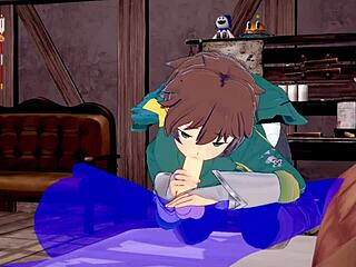Konosuba Yaoi - Kazuma Blowjob with Cum in Mouth Japanese Anime
