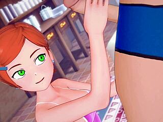 Redhead in bikini gets slammed hard in uncensored adult hentai parody action.
