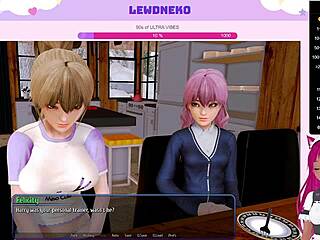 Vtuber Lewdneko moans naked in Harem Hotel gameplay.