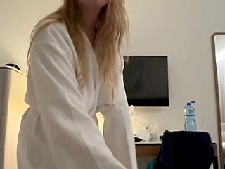 Delivery man with big dick fucks juicy porn actress hard. He cums deep in her tight pussy after wild missionary!