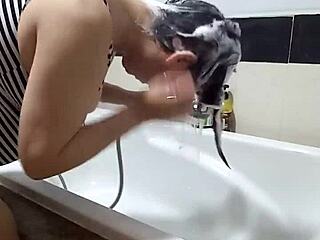 Voyeur Camera Captures Nude Regina Noir Showering