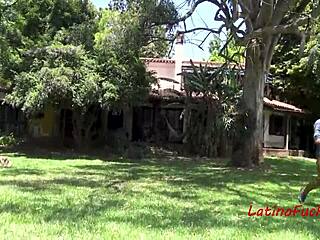 Latin gay teens bang hard by the pool