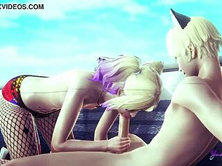 harley quinn femboy shows off wild hand skills in anime