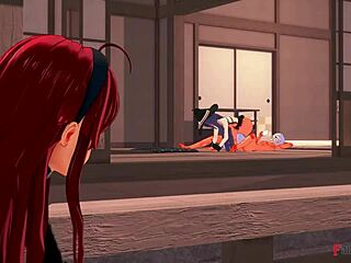 mushoku sexsei eris catches roxy banging and joins in