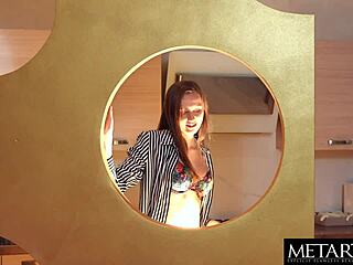 Her natural tits bounce while dancing wild