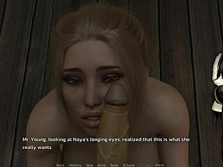 naya sucks filthy old asian cock in hentai episode, leading to cumshot on big tits.