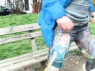 beautiful slut pissing in public and masturbating in london