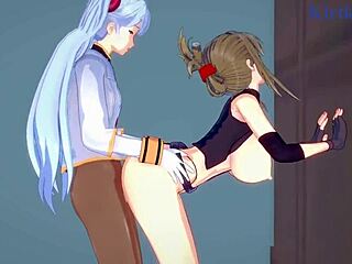 nine, chitose, and ruri engage in intense lesbian and futanari sex in hentai