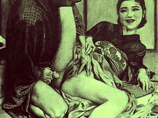 vintage erotic illustration, wanna dive into this retro hentai world?