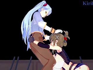 nine, chitose, and ruri engage in intense lesbian and futanari sex in hentai