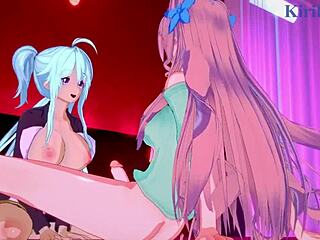 cagliostro and chris yukine explore intense relationships in symphogear hentai series