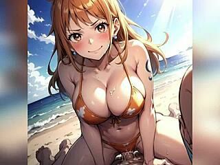 In this hot story, a petite teen with big tits gets fucked hard in her tight pink pussy and anal by a huge dick, moaning for more in this AI-generated hentai.