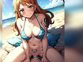 In this hot story, a petite teen with big tits gets fucked hard in her tight pink pussy and anal by a huge dick, moaning for more in this AI-generated hentai.