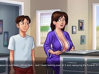 Busty Stepmom Flaunts Huge Breasts in Summertime Saga 3D Porn Game Replay
