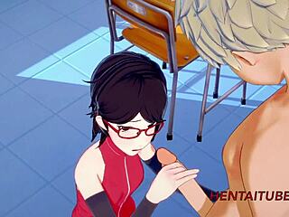 boku no hero boruto naruto hentai 3d - bakugou katsuki & sarada uzumaki sex at school - animation hard sex manga
