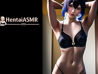 blue haired hentai slut casts love spells in visual journey