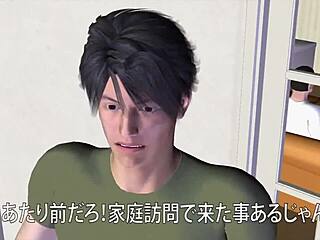 Yuna-sensei visits home and gets bound in this hentai