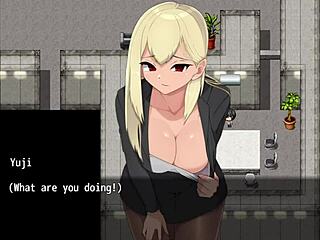 Dude, cumming on a girl's thighs in public at Nympho Village!