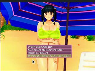perfect day at the beach with mya in a hot 3d anime scene