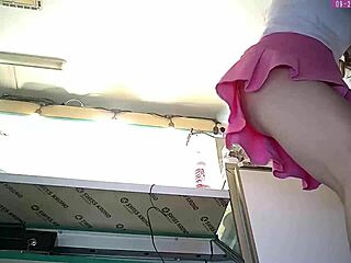 Yo dumb 18 yo, caught your pink skirt on hidden cam!