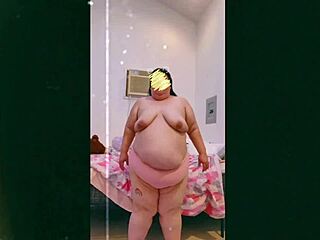 Hey, mature old cougar with saggy tits doing topless dance on webcam