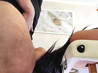 wife gives double blowjob, cum in mouth!