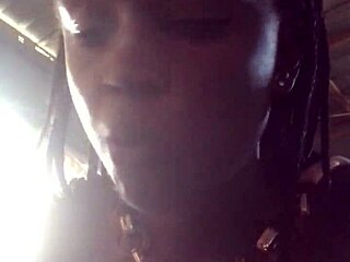 Eating with a black African lady