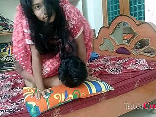 Married Telugu Indian couple ka romantic desi sex, wife cum leti hai wedding night pe