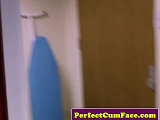 Does this bigtitted babe love messy facial after bj?