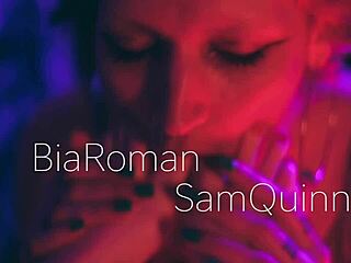 Bia Roman and Sam Quinn Worship Sexy Feet with Sucking Moaning and Choking