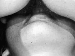 Vintage lesbians dive into hairy pussy action