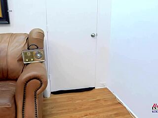 Nerdy Olivia X fingers her shaved pussy. Then sucks hard cock for facial!