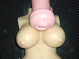 in a trio, kissy and dolly engage in blowjob and anal sex from mouth to ass, ending with cum on tits, featuring amateurs and real doll close-ups