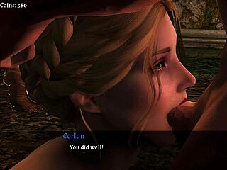 Blonde with big tits gets blowjob and cumshot in depraved eden part 8