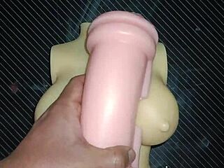 in a trio, kissy and dolly engage in blowjob and anal sex from mouth to ass, ending with cum on tits, featuring amateurs and real doll close-ups