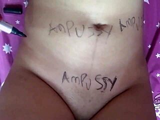 Ever Seen Asian Teen Write Ampussy on Naked Skin?