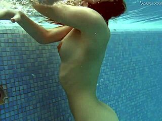 Watch Lina Mercury Swim in Red Lingerie Underwater