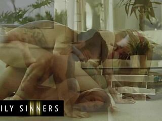 Blonde Stepsister Moans as Stepbrother Rubs and Fingers Her Shaved Pussy