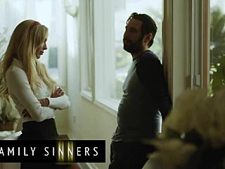 Blonde Stepsister Moans as Stepbrother Rubs and Fingers Her Shaved Pussy