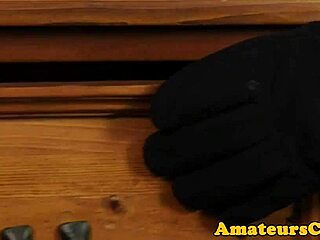 amateur british femdom makes burglar suck cock with heels and toys