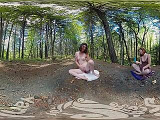 Sexual Yanks VR Turquoise Masturbates Outdoors with Wild Dildo Play