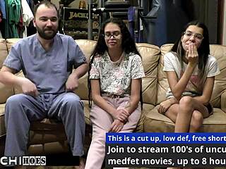 Freshman Gets Hitachi Orgasm from Doctor in Latex Gloves Backstage