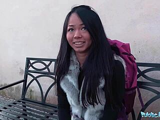 Public Agent nails stranded Thai for cash in wild outdoor action! 😜