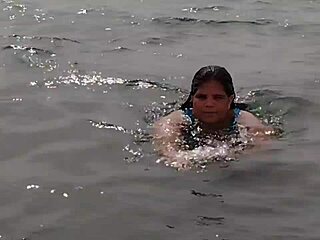 Latina Gordita's Huge Ass Excites On The Beach