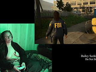 In this naked playthrough of Alan Wake 2, the character explores with big tits and tattoos