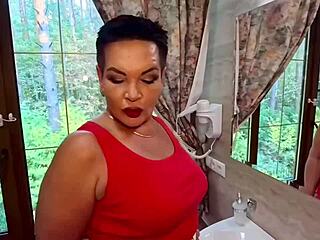 Stepmom with big ass celebrates birthday with stepson deep anal fucking pussy and facial on face. The amateur scene is intense