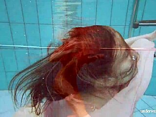 i can't stop watching hot Deniska strip naked underwater at the pool.