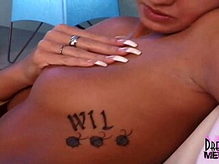 Blonde Marcelis with Blue Eyes Stuns in Nude Sofa Interview