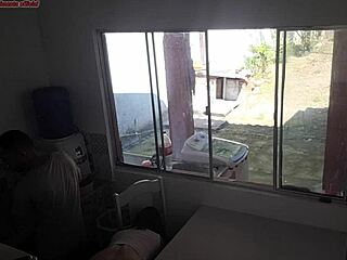 Cuckold husband washes dishes while wife gets banged by big black cock